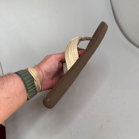 Skechers Cali Asana Women’s US Size 8 Yoga Foam Flip Flops Cream Brown Knit - Picture 15 of 16